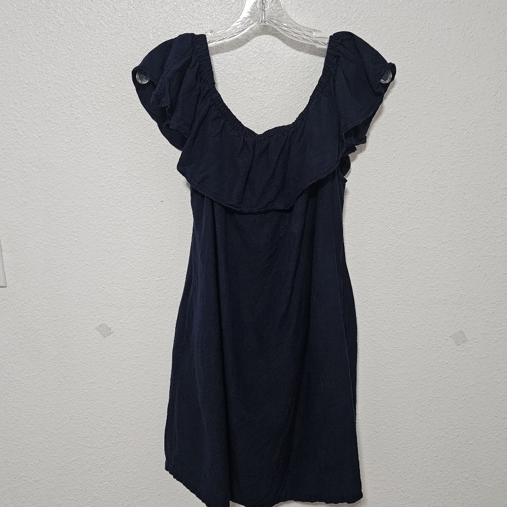 Tommy Bahama linen blend dress size large ruffle top with pockets